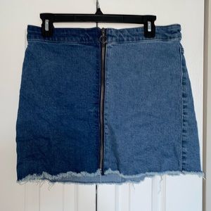 Two toned denim skirt
